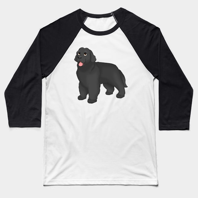 Black Newfoundland Dog Baseball T-Shirt by millersye